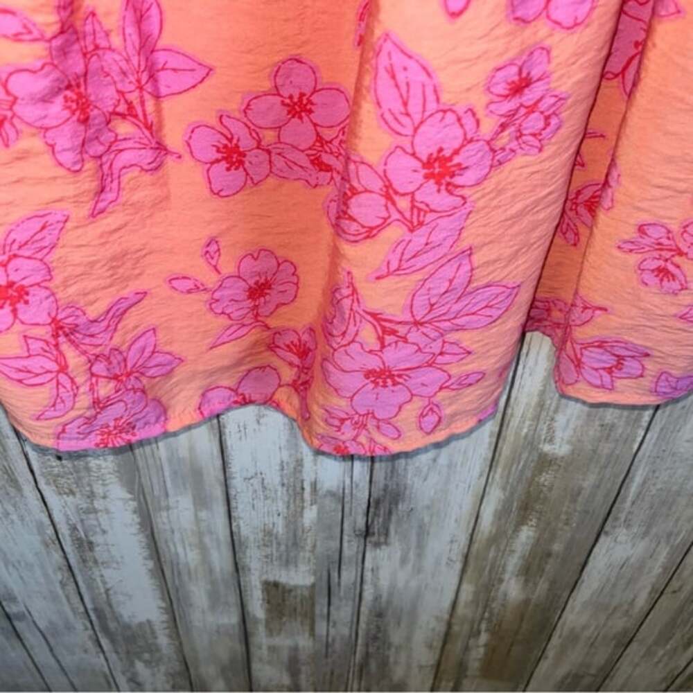 Oddy Pink & Peach Floral Off The Shoulder Ruffle Blouse - Picture 8 of 8
